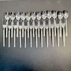 Vtg Frontier Airlines Flatware 24 Pcs Forks Spoons Stainless Steel Japan Korea